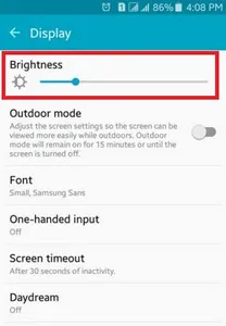 reduce brightness on android