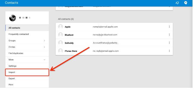 Export Contacts from Gmail