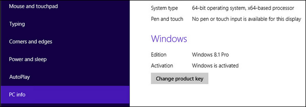 Windows 10 license information