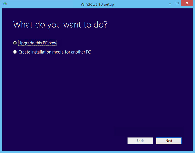 Windows 10 installation