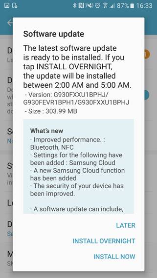 Android Stock Software Update