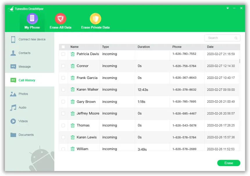 Private Daten löschen