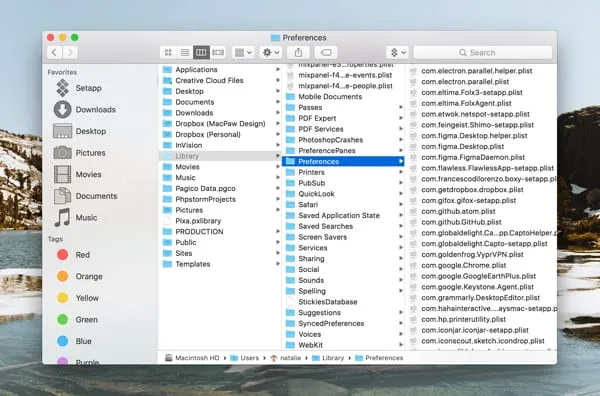 Einstellungen löschen