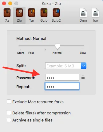 Ordner mit Keka passwortgeschützt