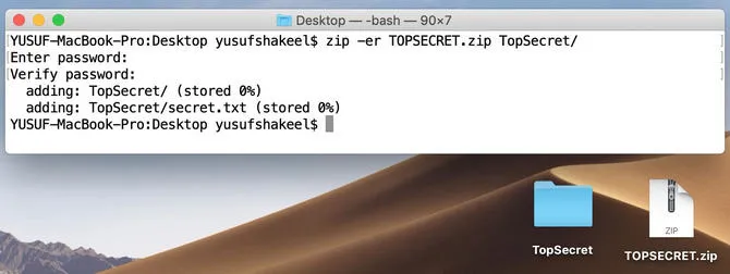 ZIP-Datei auf dem Mac passwortgeschützt