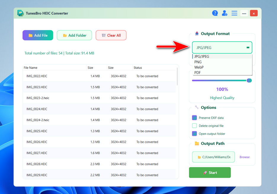 TunesBro HEIC Converter Home Page