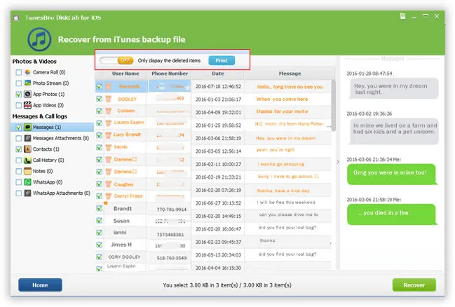 Nachrichten aus iTunes-Backup extrahieren