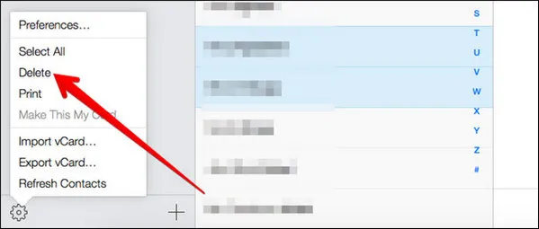 Kontakt von iCloud löschen