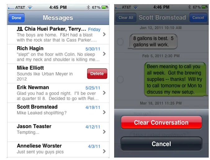 Nachrichten vom iPhone löschen