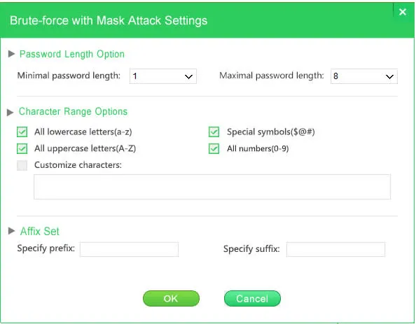 Möglichen Bereich festlegen