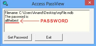 PassView Access-Passwortwiederherstellung