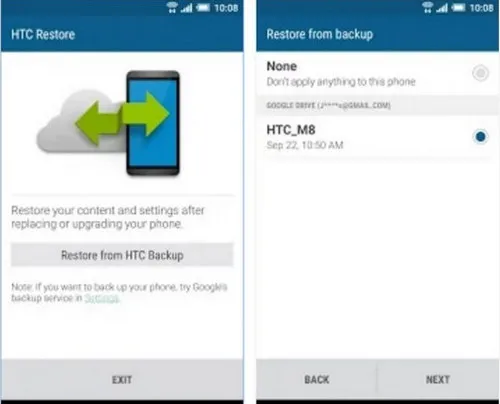 Von HTC-Backup wiederherstellen