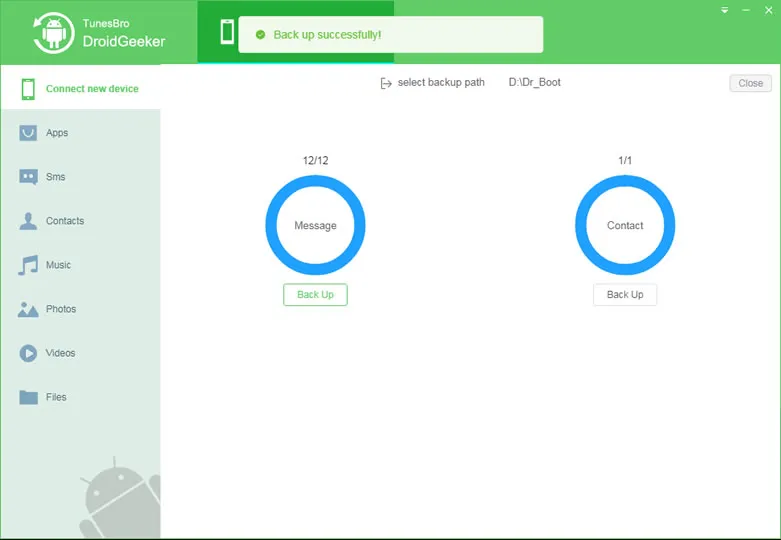 copia de seguridad y restauración con DroidGeeker