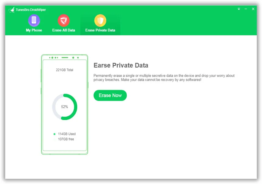  TunesBro DroidWiper modo privado