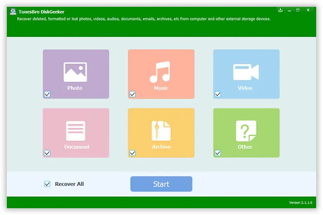 Recuperación de datos de Tunesbro para Windows