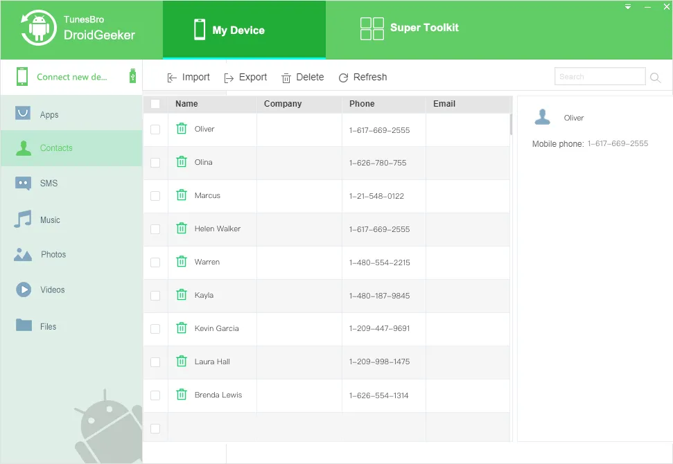 exporter des contacts depuis Android