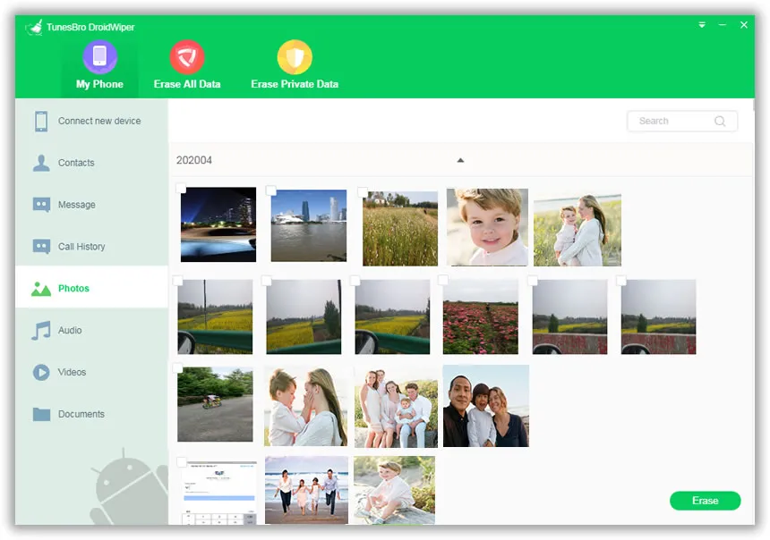 effacer les photos sur Android