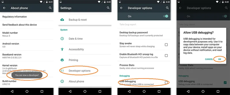  Débogage USB sur Android 6.0