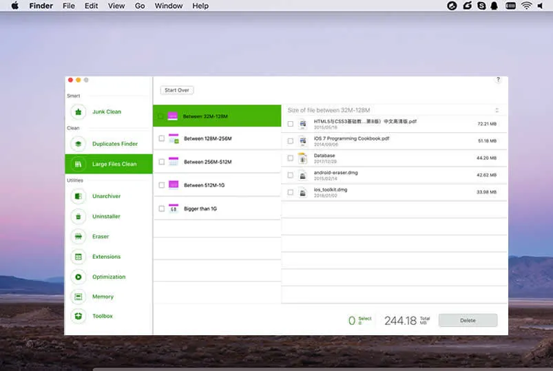 Supprimer les gros/anciens fichiers