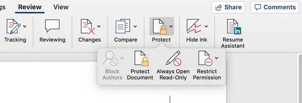 Ajouter un mot de passe à Word Mac
