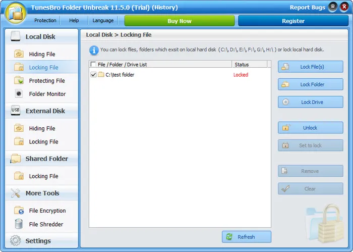 Ajouter un fichier à Folder Unbreak