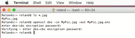 Dossier protégé par OpenSSL sur Mac