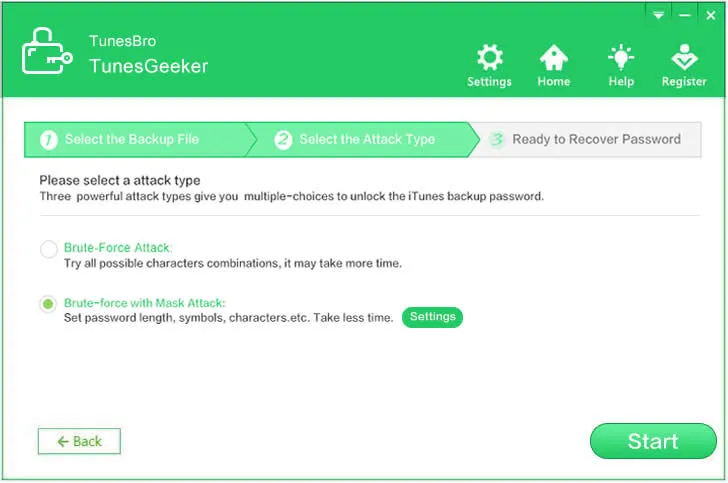 Sélectionnez le type d'attaque 