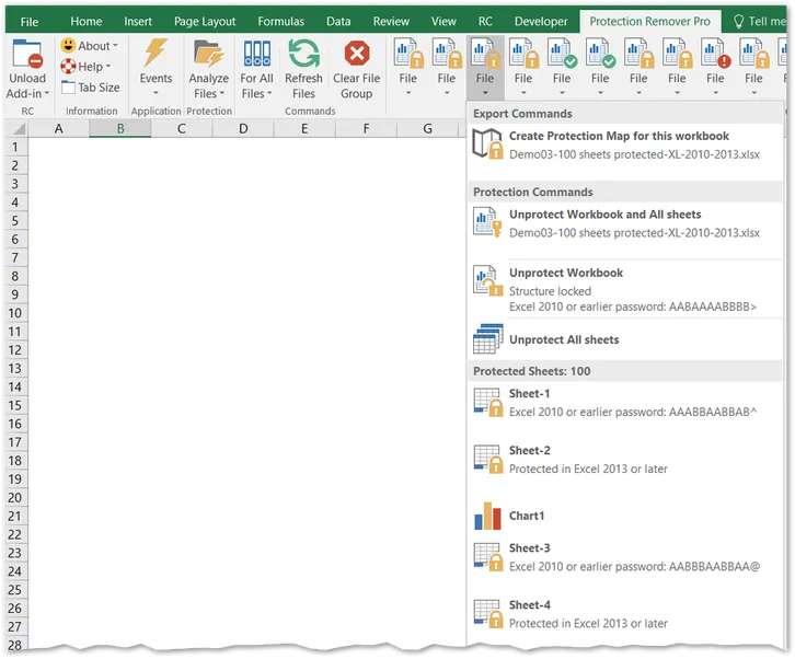 Complément Supprimeur de mot de passe Excel
