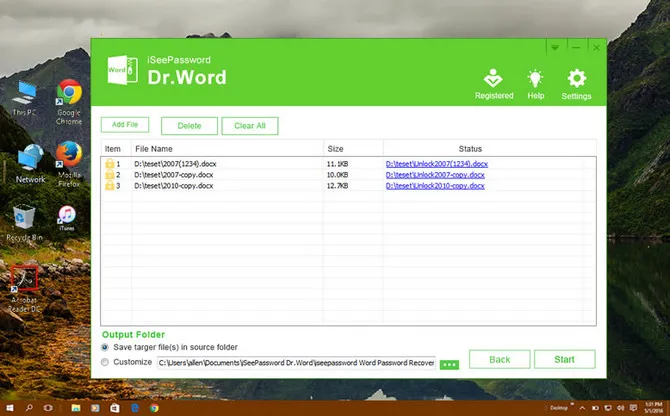 Supprimer la récupération de mot de passe Word TunesBro