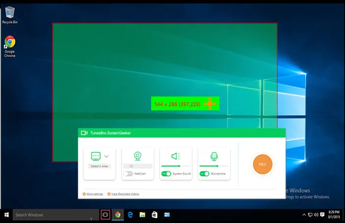 Accueil de l'enregistreur d'écran TunesBro