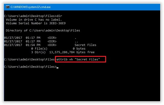 masquer les fichiers sur Windows 10