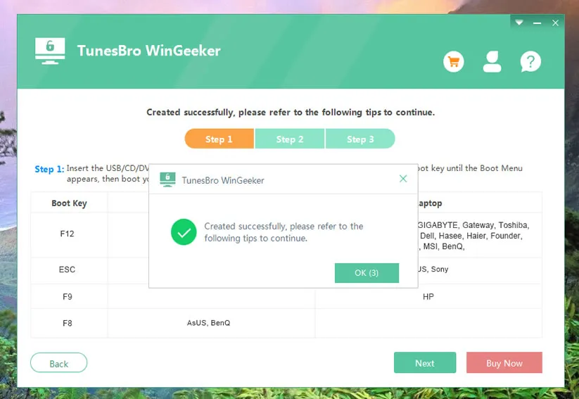 fenêtre principale de wingeeker
