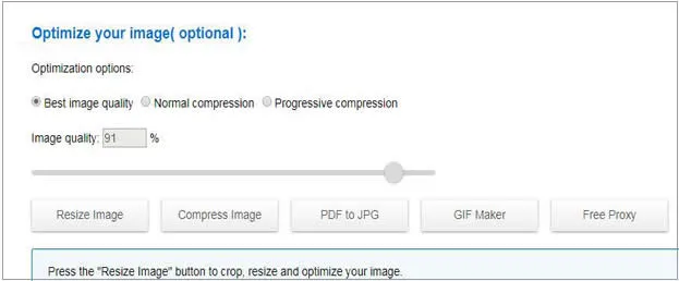 Redimensionner l'image