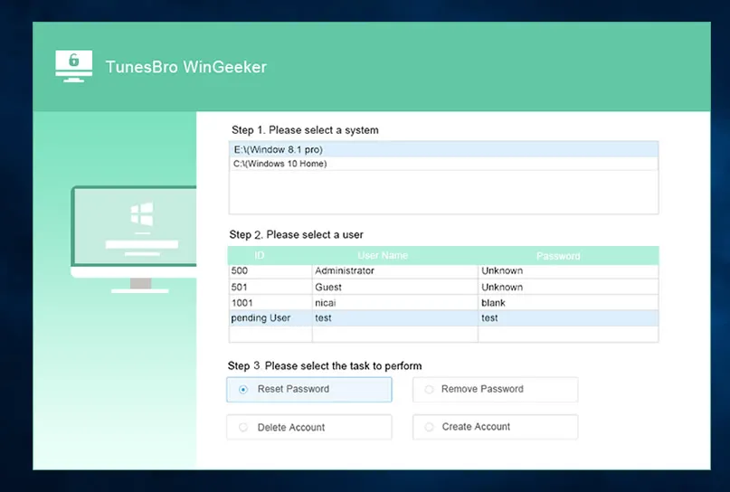 Récupération de mot de passe Windows