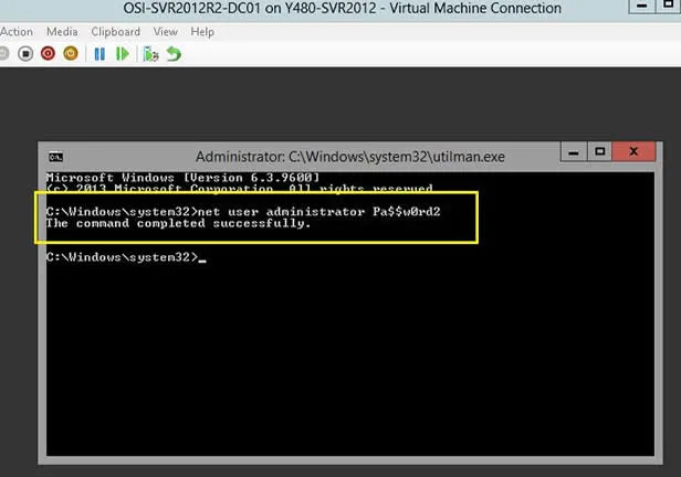 commencer à réinitialiser Réinitialiser Windows Server 2012