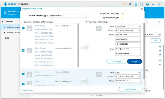 Merge Duplicate Contacts Completed 