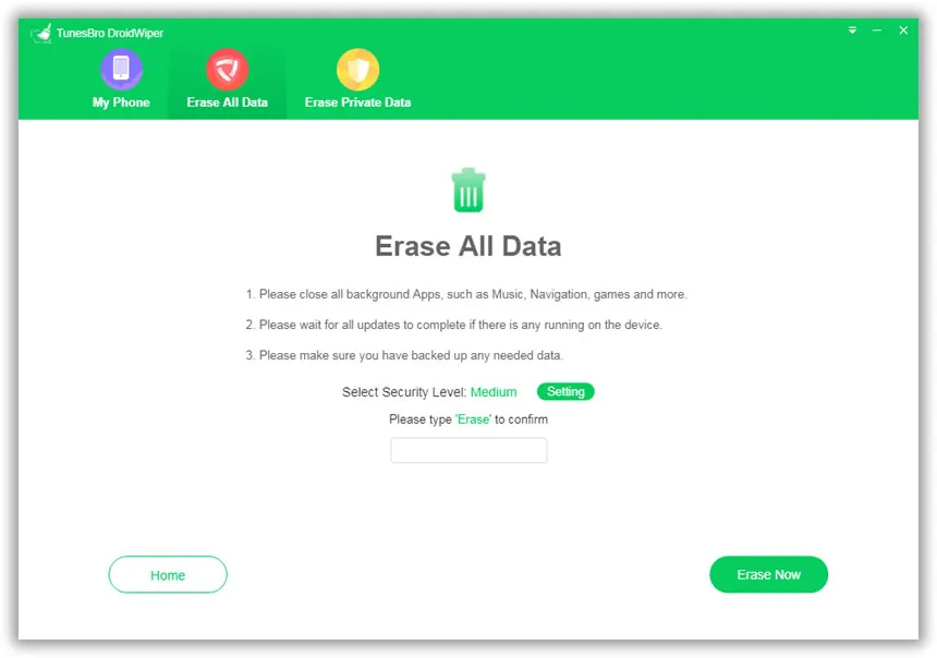 erase all data android