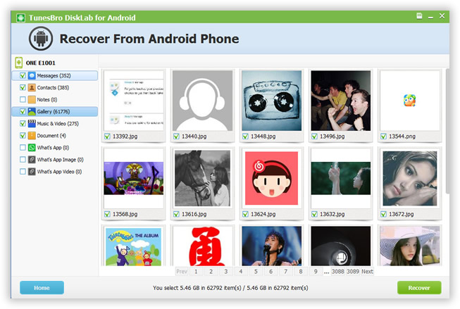 android data recovery, recover photo from android, recover messages from android, recover