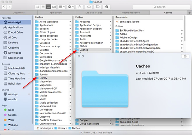 where is library folder on mac