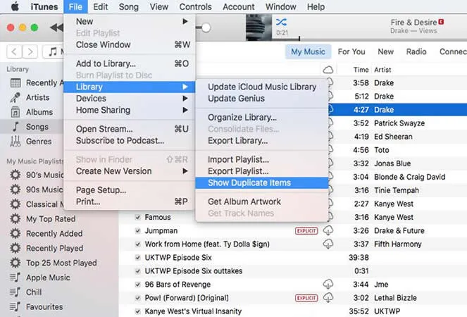 Delete Duplicates in iTunes Manually