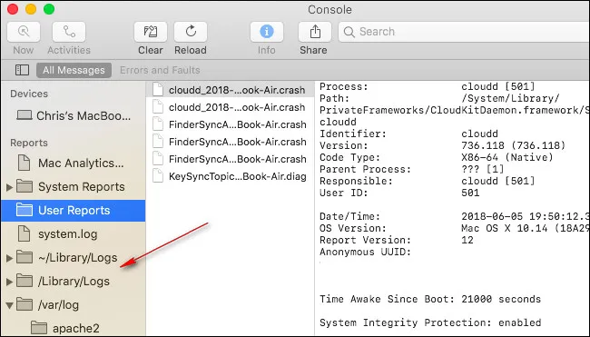 Log Files on Mac