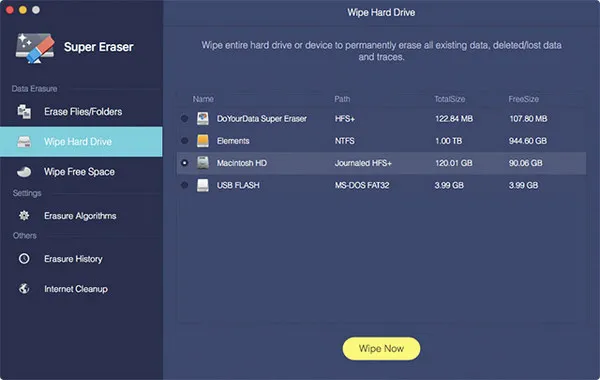 Select data erasing method