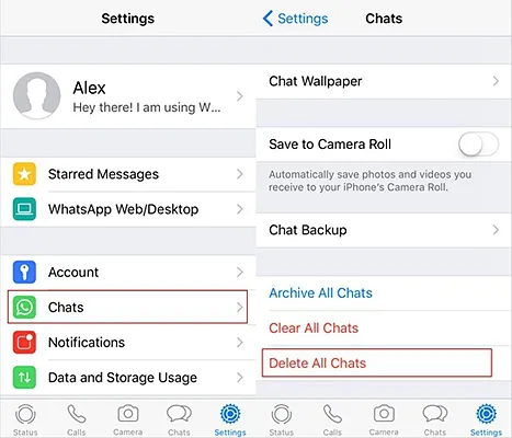 clear a single chat on iPhone