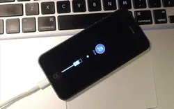 iPhone connected to iTunes screen
