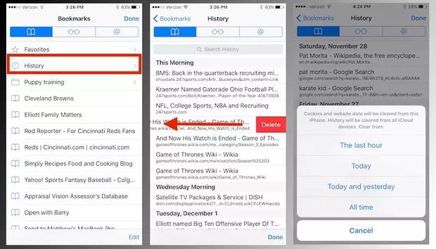 how to delete history on safari on iphone 11