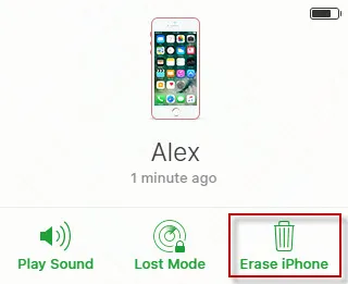 Erase iPhone from iCloud