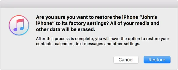 restore iphone as new