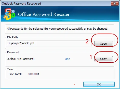 Office Password Recovery Finished