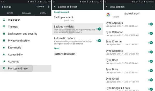 Android backup & restore