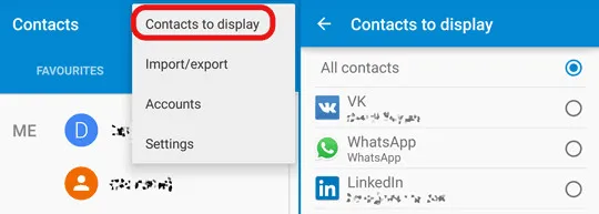 display hidden android contacts
